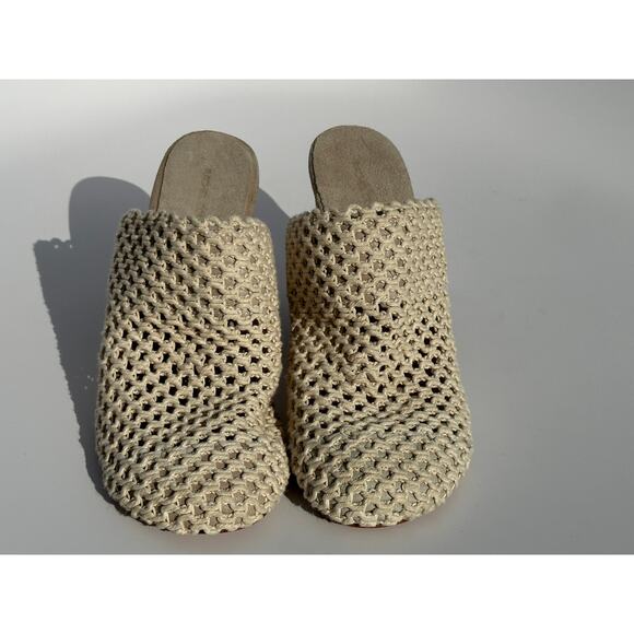 Rachel Comey Reina Woven Crochet Natural Cotton Bully Mules Clogs Size 8 $475 - Picture 5 of 16